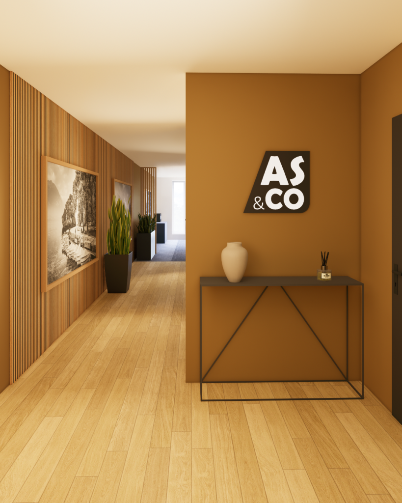 Amenagement et decoration d'une entrée de bureaux à Annecy